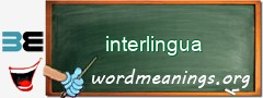 WordMeaning blackboard for interlingua